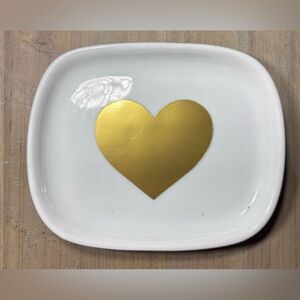 New! Golden Heart 4” x 5” Oneida Trinket Dish NWT